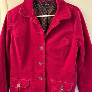 Lands' End Women's Vibrant Red Corduroy Blazer
